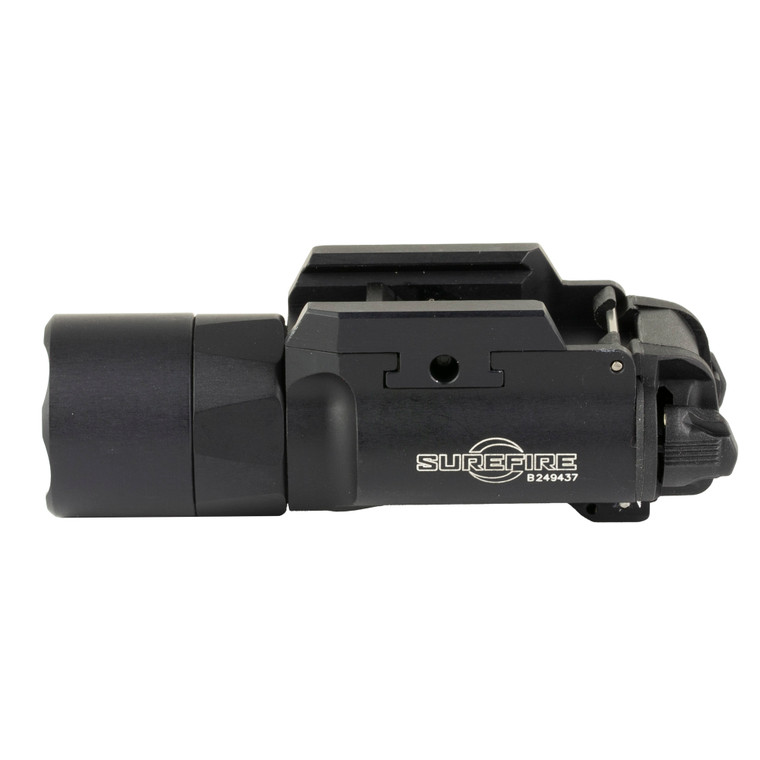 Surefire X300 Turbo | Weaponlight | White LED | 650 Lumens | 66,000 Candela | Fits Picatinny and Universal | Thumbscrew Attachment | For Pistols | Matte Finish | Black | 2x CR123 Batteries Included | X300T-B