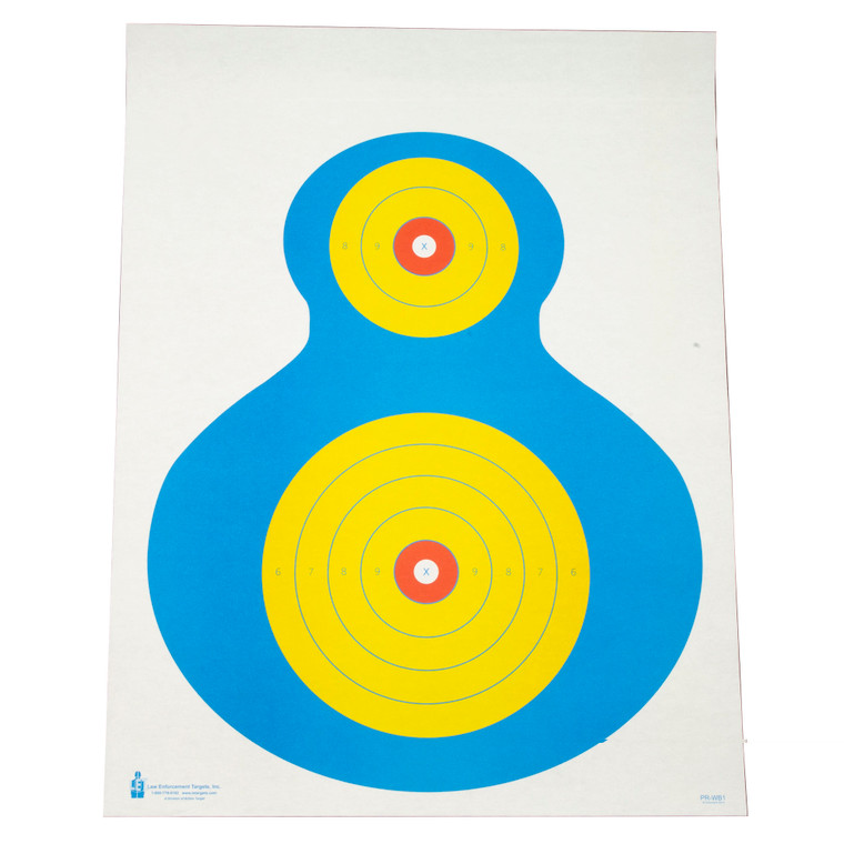 Action Target High Visibility Fluorescent Silhouette Target | Multi Color | 19"x25" | 100 Per Box | PR-WB1-100