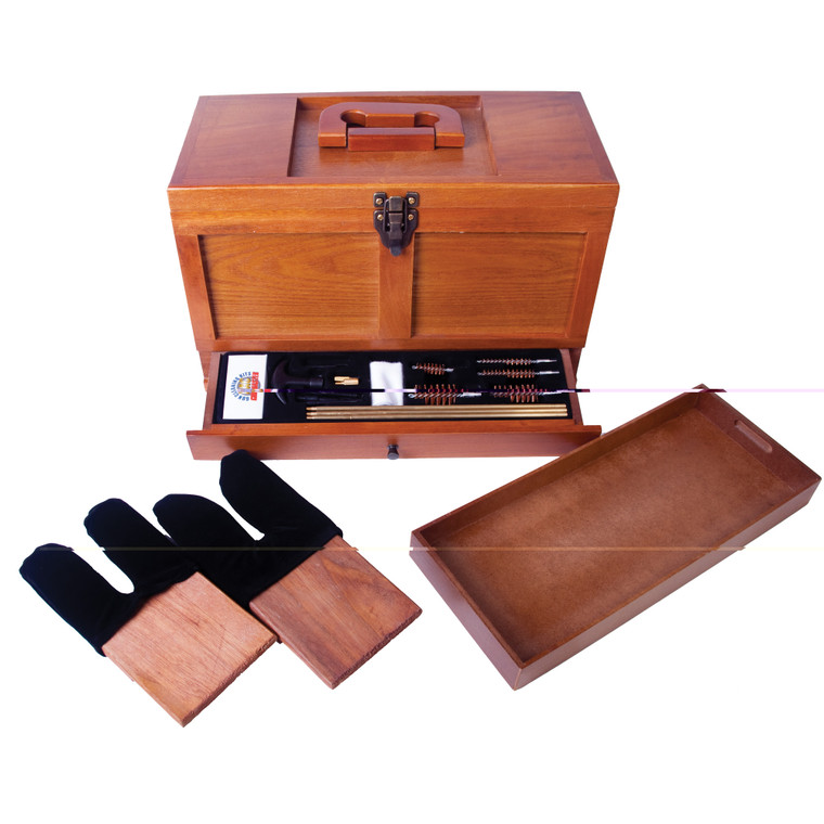 DAC GunMaster Tool Box Maintenance Kit | Universal Gun Cleaning | Wood Box | 17 Pieces | TBX736-1