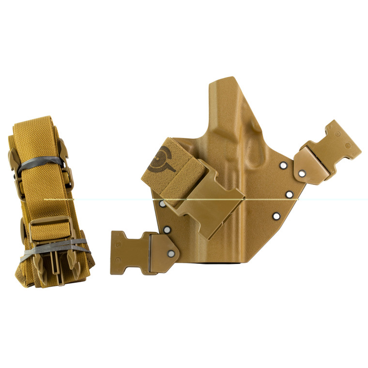 GunfightersINC Kenai Chest Holster | Kydex Shell | Nylon Harness | Fits 5" 1911 Government Models with Rail | Gray Shell | Coyote Brown Harness | Right Hand | KN-1911GR-040221 GunfightersINC Kenai Chest Holster | Kydex Shell | Nylon Harness | Fits 5" 1911 Government Models with Rail | Gray Shell | Coyote Brown Harness | Right Hand | KN-1911GR-040221