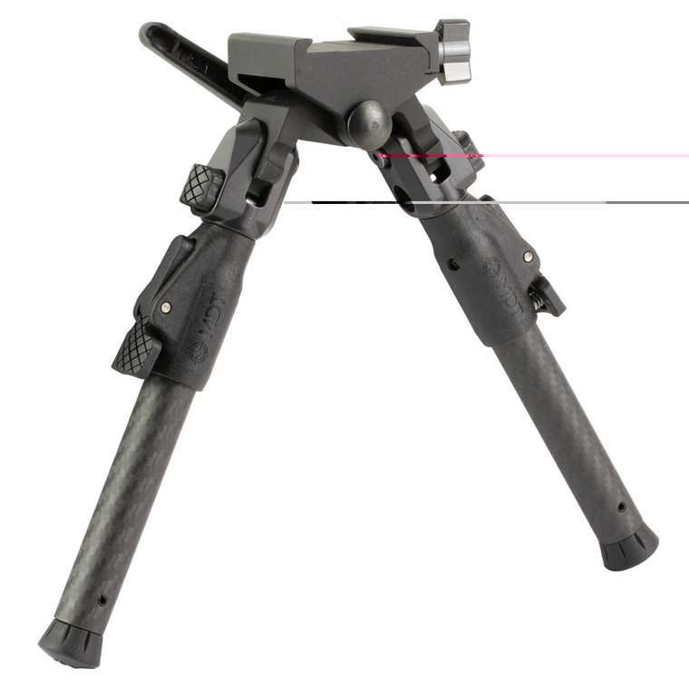 MDT GRND-POD Bipod | Height Adjustable | Four Locking Positions (0 | 50 | 80 | and 180 Degrees) | RRS Dovetail/ARCA Attachment Interface | Aluminum Core | Carbon Fiber Legs | Matte Finish | Black | 105561-BLK
