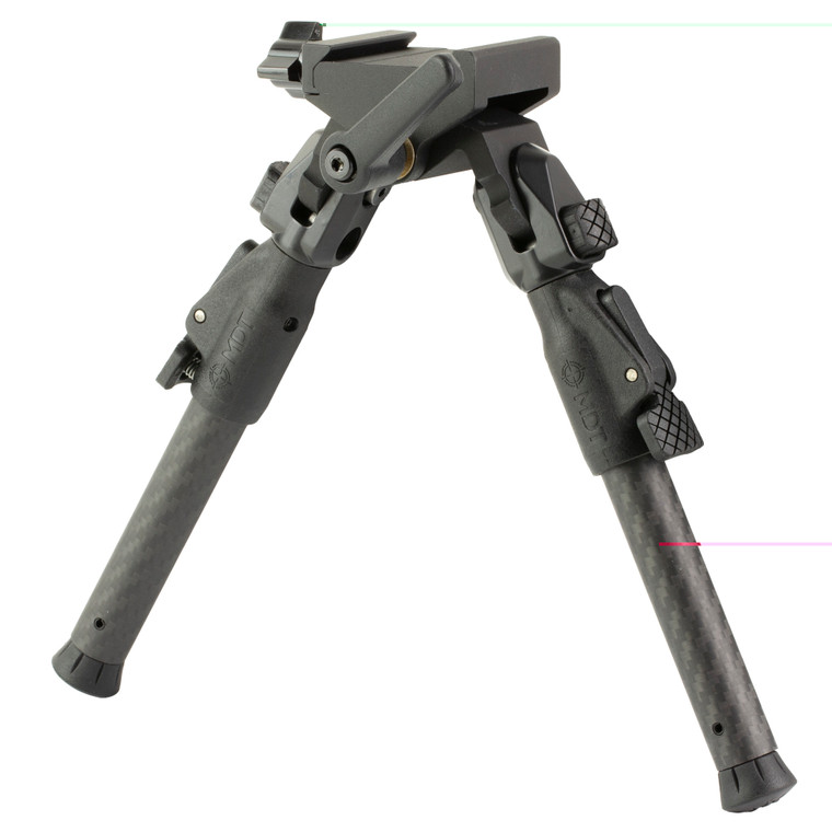 MDT GRND-POD Bipod | Height Adjustable | Four Locking Positions (0 | 50 | 80 | and 180 Degrees) | RRS Dovetail/ARCA Attachment Interface | Aluminum Core | Carbon Fiber Legs | Matte Finish | Black | 105561-BLK