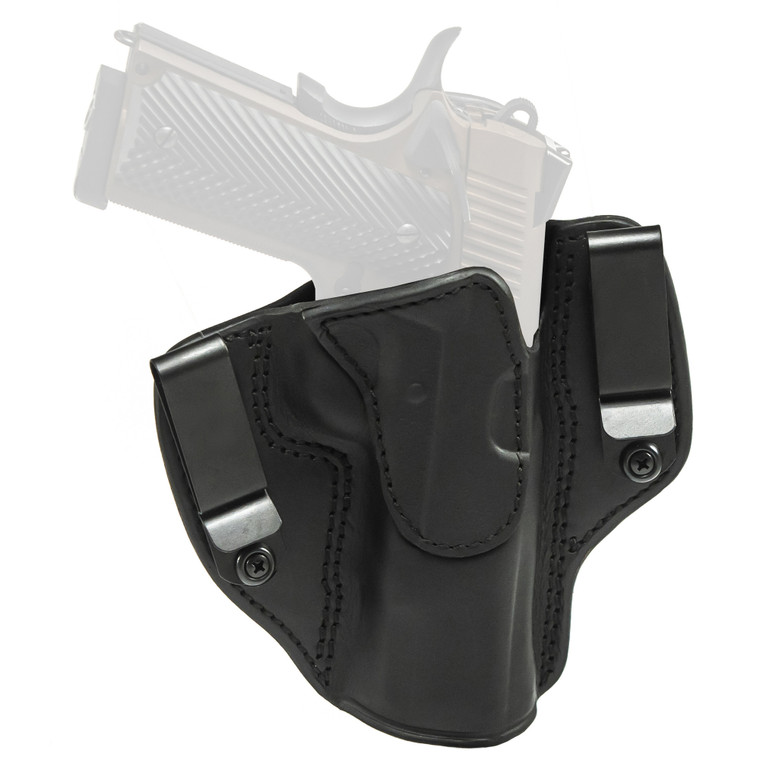 Tagua Crusader 2-In-1 | Inside The Waistband/Outside The Waistband Holster | Right Hand | Leather | Black | Fits 5" 1911s | TX-DCH-200