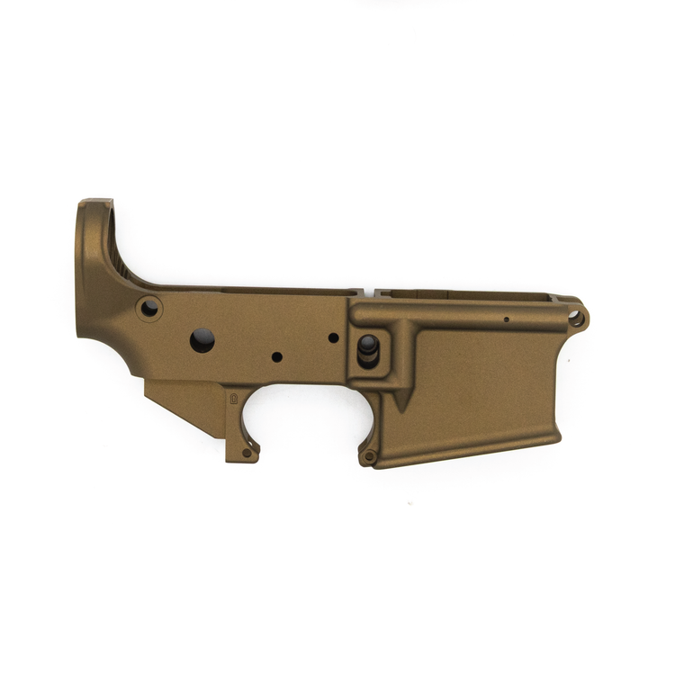 Rifle Supply RS-15 Stripped AR Forged Lower Receiver | Multi-Cal | Small Crest | Burnt Bronze