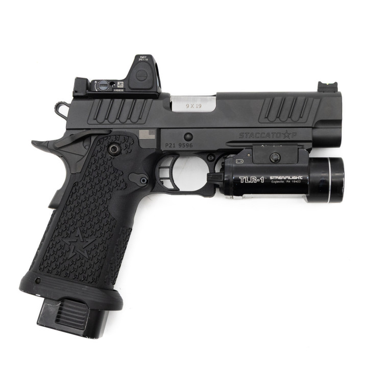 Staccato P | Consignment | Handgun | 9mm | 10 Rounds | Includes Trijicon RMR & TLR-1 | Black | 9596