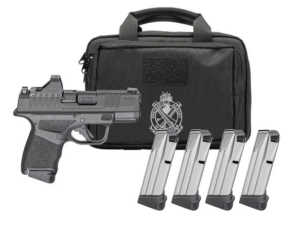 Springfield Hellcat OSP Gear PAC | Handguns | Includes Viridian RFX11 Green Dot & 4 Magazines | 9mm | 10 Rounds | 3" Barrel | Black | HC9319BOSPCA-PAC