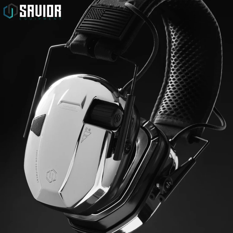 Savior Equipment Apollo Electronic Sound Suppressors | Ear Protection | Chrome | EM-APOLLO-HR