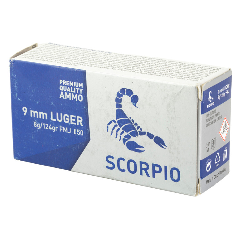 STV Technology Scorpio BULK 9mm 124 Gr | Ammo | Box Of 1000 | Blue | S9MM124F | 9a