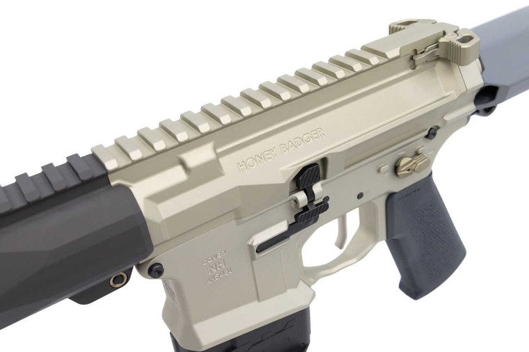 Q Honey Badger | Rifle | 16” Barrel | 5.56 NATO | 10 Rounds | Clear Anodized / Gray | HB-556-16IN-RIFLE-FS-FM-10