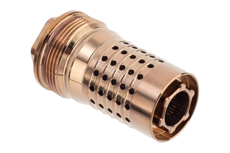 Q REAREND | Muzzle Devices | Muzzle Brake | 9MM | Copper | RE-CB-1/2X28