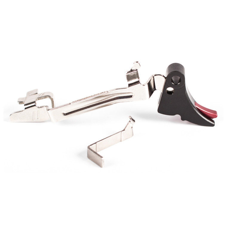 Zev Technologies Fulcrum Adjustable Trigger Bar Upgrade Kit | For Glock Gen 1-3 | Black / Red | FUL-ADJ-BAR-SM-B-R