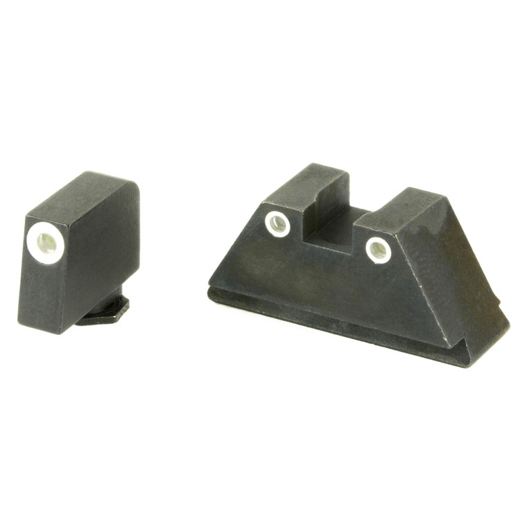 Ameriglo | Front/Rear Sight | Tall Suppressor | 3-Dot | For Glock | Green w/ White Outline | GL-329