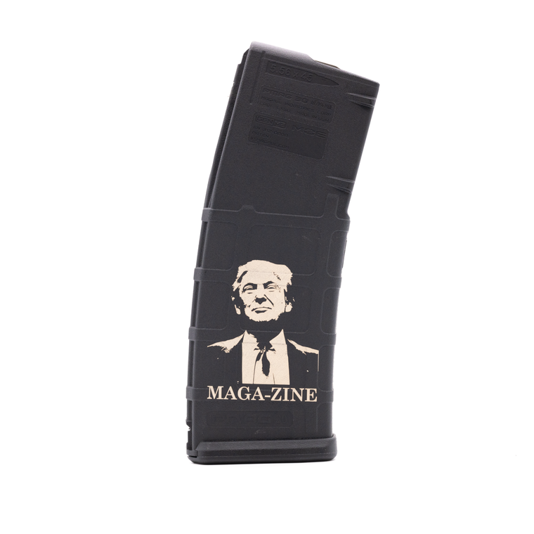Trump MAGA zine and Hillary Behind Bars Engraved Magazines
