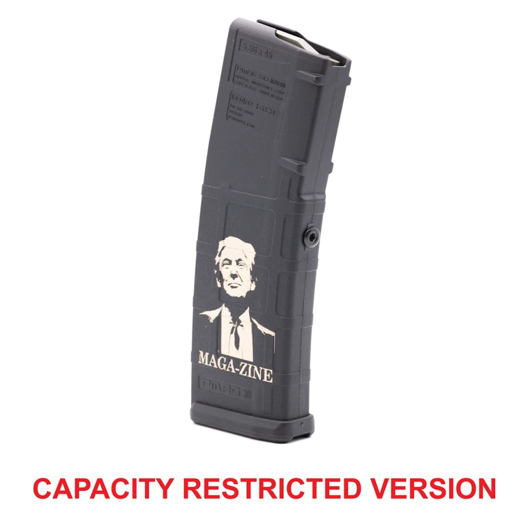 Hillary Behind Bars / Trump MAGA-ZINE Engraved Magazine | PMAG 30 AR/M4 Gen M2 | 556 NATO| 30 Round| Black | MAG571-BLK