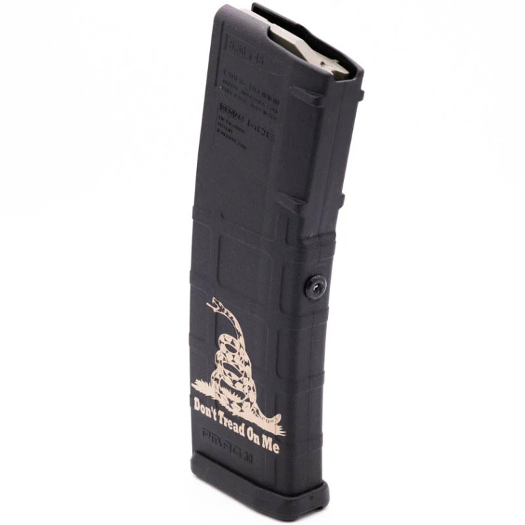 Don't Tread On Me Engraved Magazine| PMAG 30 AR/M4 Gen M2 | 30 Round |556 NATO| Black | MAG571-BLK
