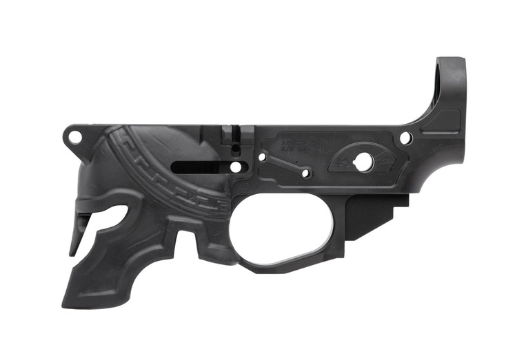 Spike's Tactical Rare Breed Spartan Billet Stripped AR Lower Receiver | multi-Cal | Black / Red |