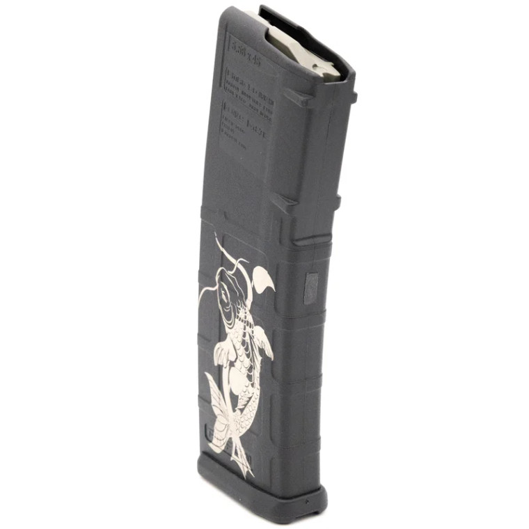 Koi Fish Engraved Magazine - PMAG M2 5.56 30RD