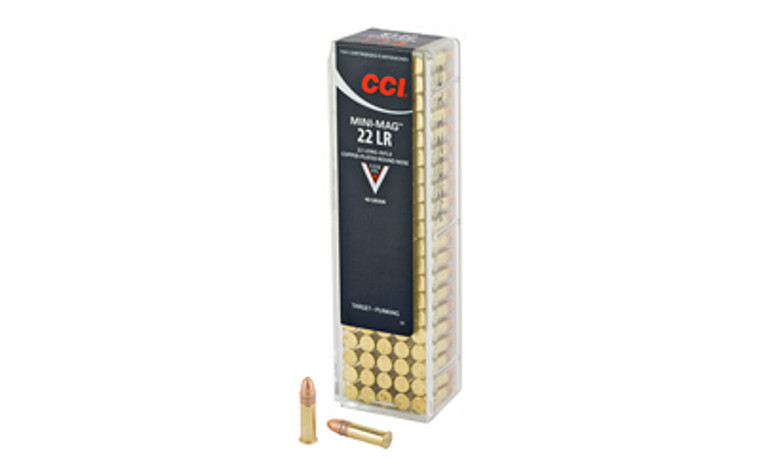 CCI Mini Mag Rimfire Ammo | 22LR | 40GR | Copper Plated Round Nose | 100 Round Box | CCI30