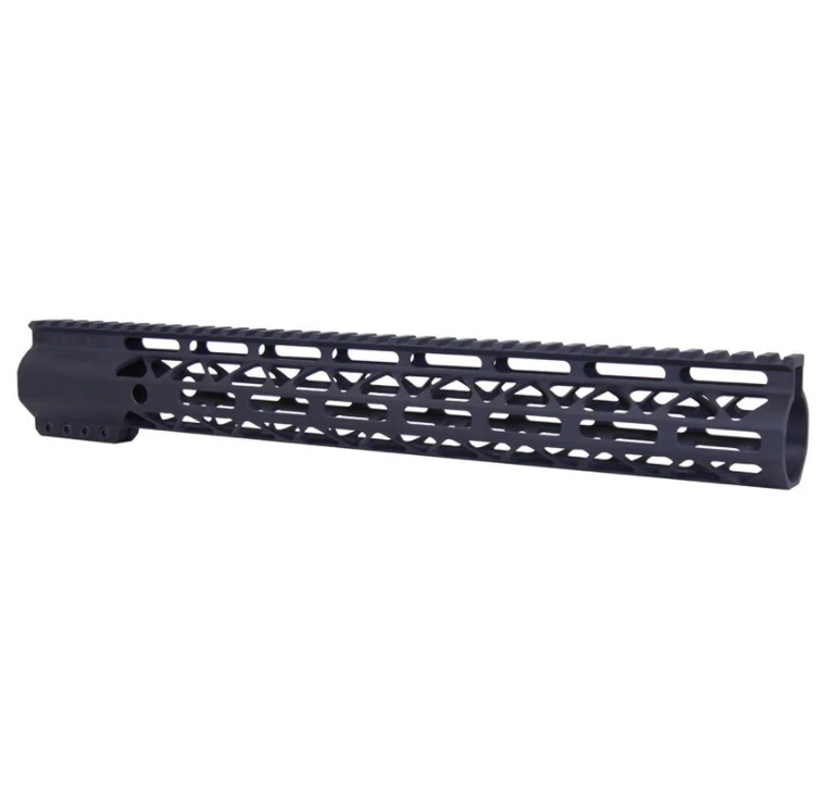 Guntec Air Lite 15" Free Floating Handguard | M-LOK System | Monolithic Top Rail | Anodized Black