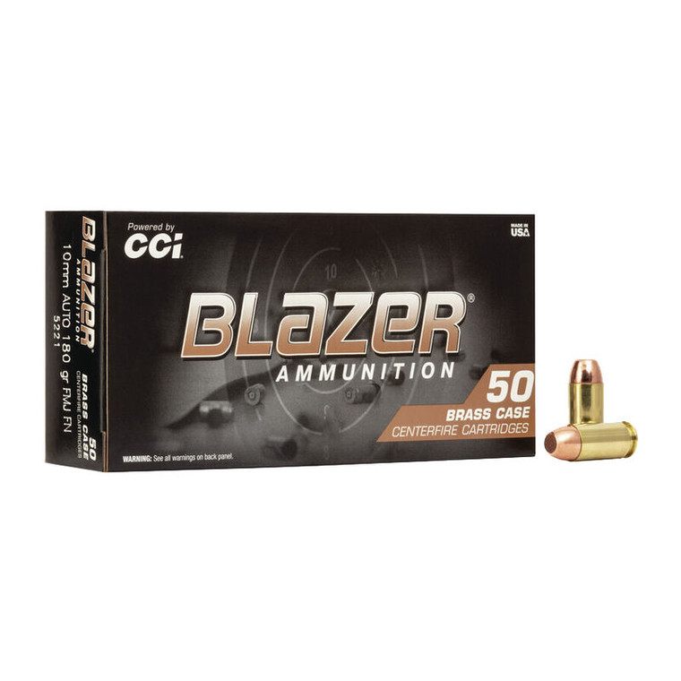 CCI Blazer Brass Ammo | Ammo | 10mm | 180 Grain | Full Metal Jacket | Box of 50 | 5221
