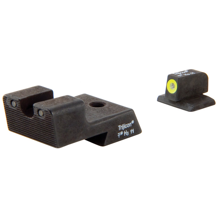 Trijicon HD Tritium Night Sight | 1911 | Novak Style Low Mount | Yellow Front Outline