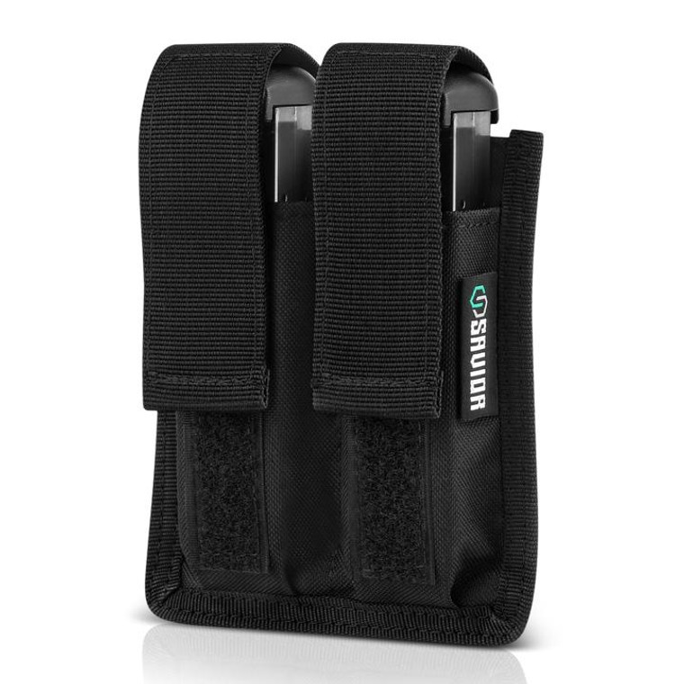 Savior Standard Pistol Magazine Pouch | Double Pockets | Obsidian Black | MP-PCDSX2-BLV-BK