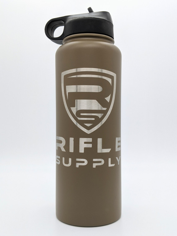 Rifle Supply 40 OZ Tumbler Water Bottle | Double Layered Steel Insulation | Stainless Steel Crest | Color Options