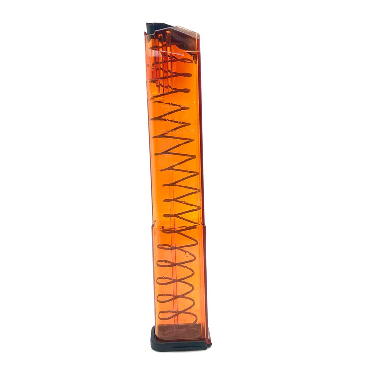 ETS 31 Round 9mm Magazine | For Glock 17 / 18 / 19 / 19x / 26 / 34 / 45 | Translucent Orange | GLK-18OR