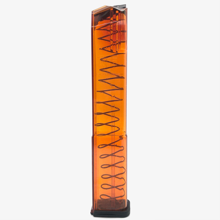 ETS 31 Round 9mm Magazine | For Glock 17 / 18 / 19 / 19x / 26 / 34 / 45 | Translucent Orange | GLK-18OR