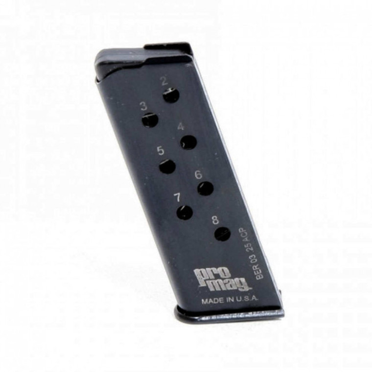 ProMag Beretta 950BS Jetfire Magazine | 8RD | .25 ACP | Blued Steel |  BER 03 ProMag Beretta 950BS Jetfire Magazine | 8RD | .25 ACP | Blued Steel |  BER 03