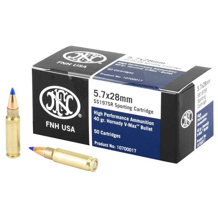 Federal FN Self Defense Ammo | 5.7 x 28mm | 40 Grain | V-Max Blue Tip | 50 Round Box | SS197SR