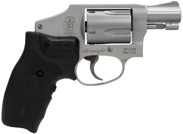Smith & Wesson Model 642 Airweight Revolver | .38 Special | 1.88" | Silver | Crimson Trace Lasergrip | 163810