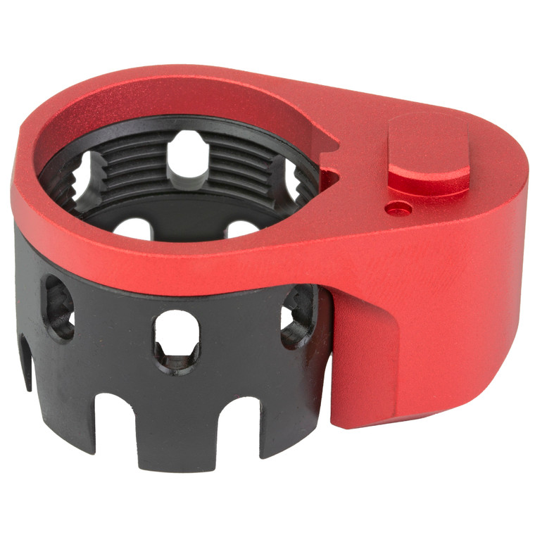AR Enhanced Castle Nut & Extended End Plate | Black | SI-AR-ECN&EEP-RED
