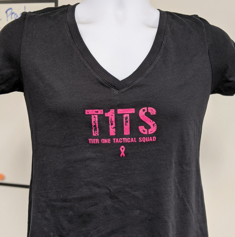 Rifle Supply T.1.T.S. Distressed | Breast Cancer Awareness | Women's V-Neck Rifle Supply T.1.T.S. Distressed | Breast Cancer Awareness | Women's V-Neck