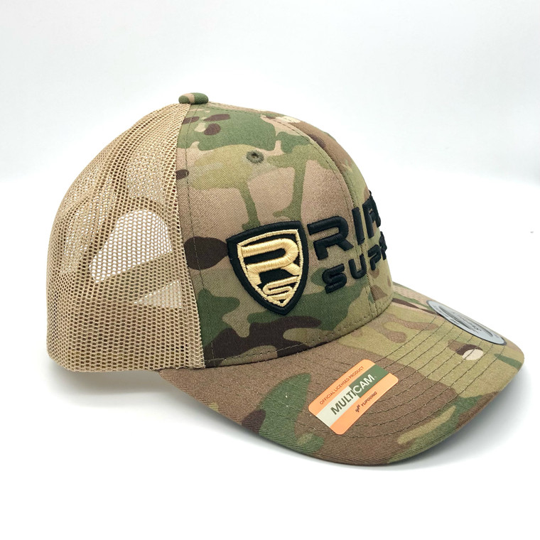 Rifle Supply Trucker | Hat | Classic Logo Black/Tan | MultiCam