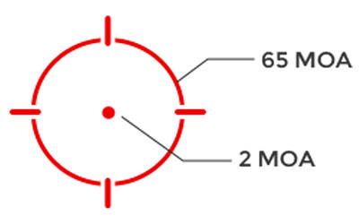 Holosun | AEMS, Red Multi-Reticle System | 2MOA Dot With 65MOA Circle | Lower 1/3 Mount | Black | AEMS-211301