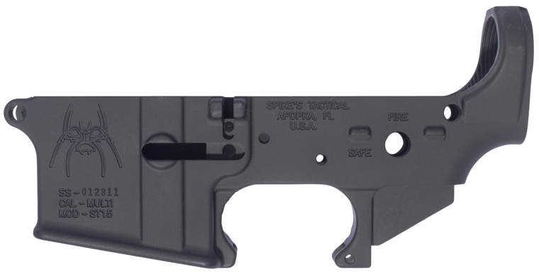 Spike's Spider Stripped AR Lower Receiver | Multi-Cal | Black | STLS018