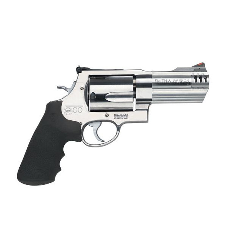 Smith & Wesson S&W500 | 4" Barrel | 5 Rounds | Stainless Steel | 500 S&W Magnum | CA, MA Compliant | 163504 Smith & Wesson S&W500 | 4" Barrel | 5 Rounds | Stainless Steel | 500 S&W Magnum | CA, MA Compliant | 163504