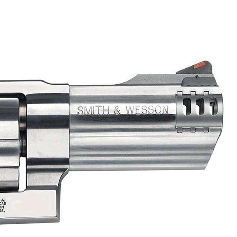 Smith & Wesson S&W500 | 4" Barrel | 5 Rounds | Stainless Steel | 500 S&W Magnum | CA, MA Compliant | 163504 Smith & Wesson S&W500 | 4" Barrel | 5 Rounds | Stainless Steel | 500 S&W Magnum | CA, MA Compliant | 163504