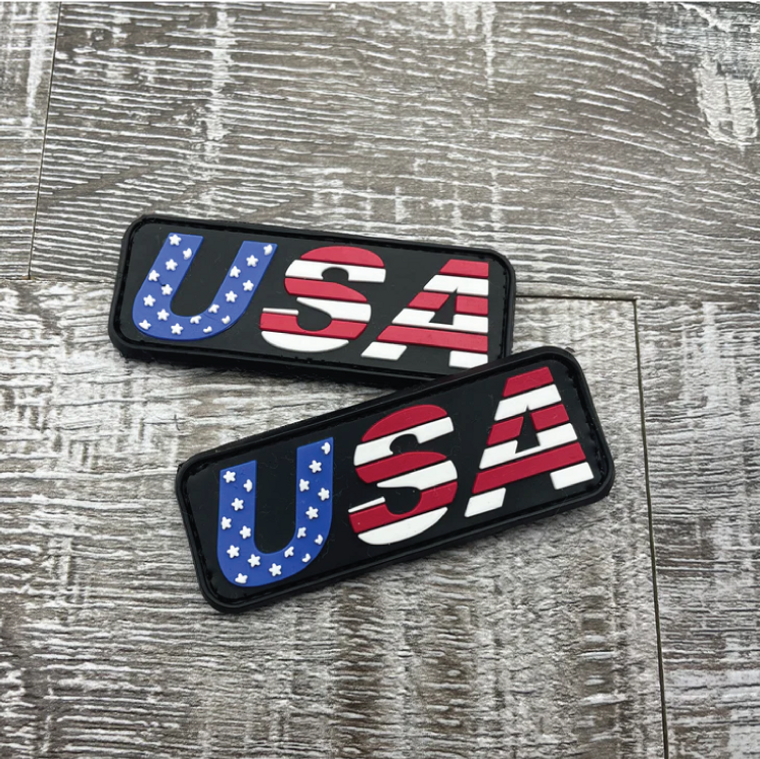 Owl & Anchor, USA Tab, 3.0 PVC Patch, Red/White/Blue