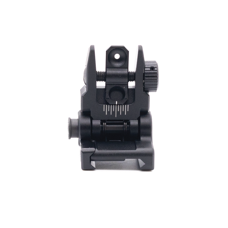 UTG Accu-Sync Flip-Up Rear Sight | Low Profile | AR15 | Dual Aiming Aperture | Picatinny Fit | Black | MNT-957