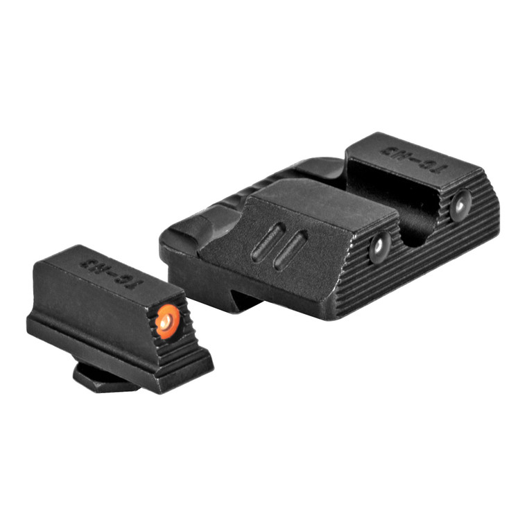 ZEV Technologies Combat Night Sight Set | Sights | .215 Tritium Front with Orange Ring | Tritium Rear | SIGHT.SET-215-NS-COM3-NS-B