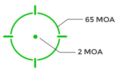 Holosun Technologies AEMS Green Multi-Reticle System | Optic | 2 MOA Green Dot With 65 MOA Circle | Fits Picatinny Rail | Black | AEMS-221301