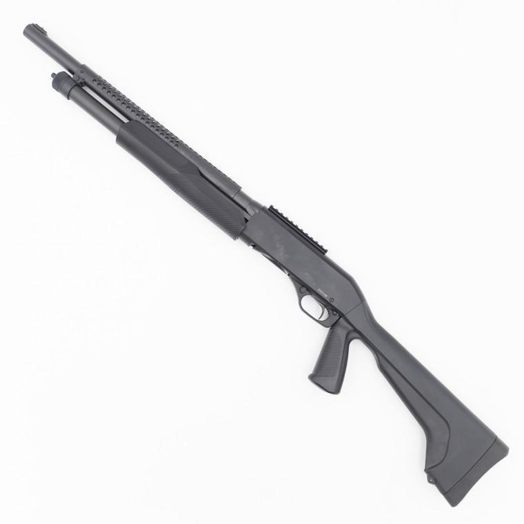 Stevens 320 | Shotgun | 18.5” Barrel | 12 Gauge | 5 Rounds | Right Hand | Heat Shield | Weaver Style Rail | Black | 19496