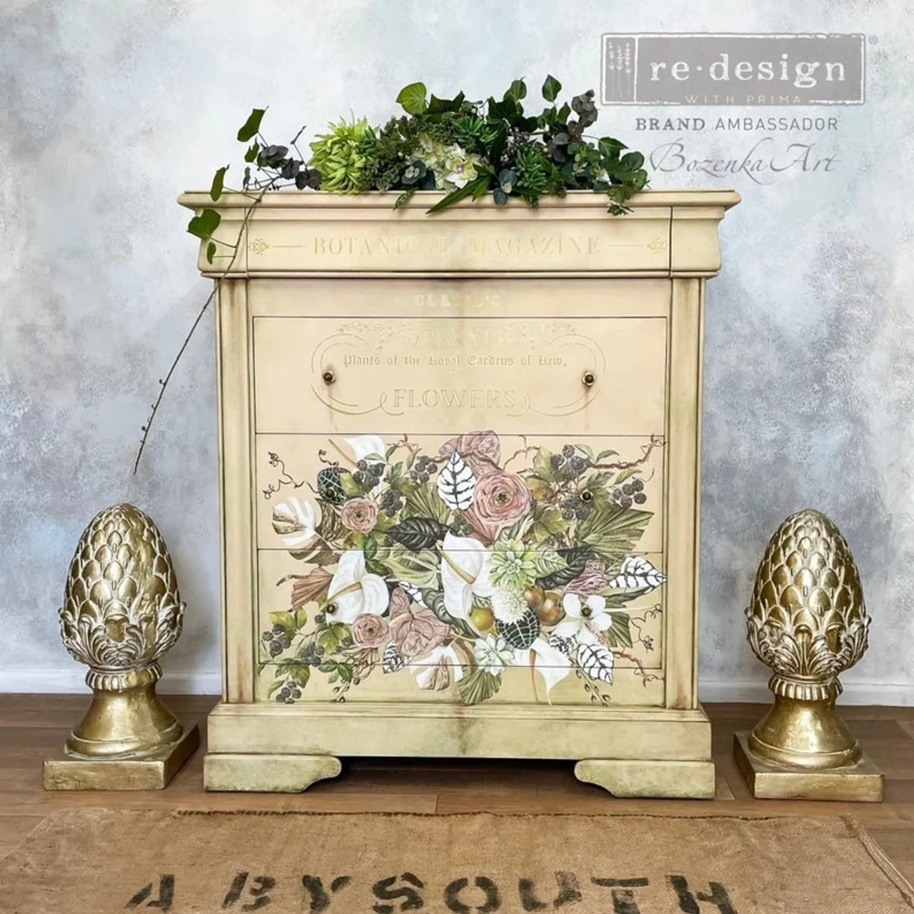 Sunflower Furniture Decor Transfer 24 X 35 Re-design With Prima, Chalk  Mineral Paint, Floral, Birds, Branches -  Israel