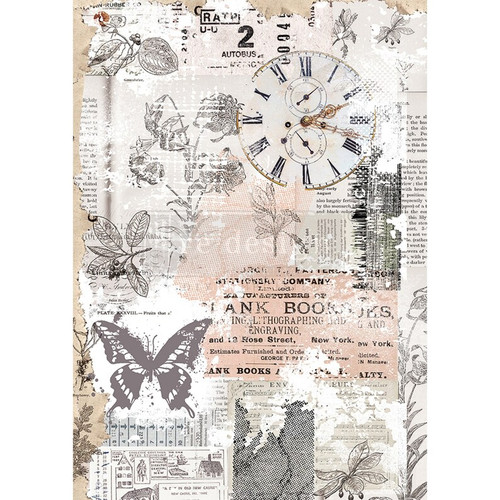 Herb's Memory A3 Rice Paper for Decoupage by Redesign With Prima, 11.5x16.25 inches