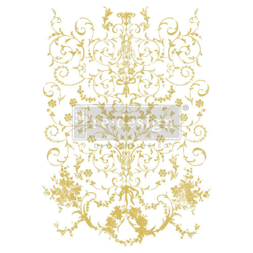 Decor Transfers Gold Foil Kacha – Manor Swirls – total sheet size 18″x24″, cut into 2 sheets