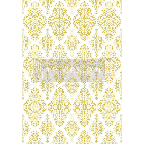 KACHA GOLD DAMASK, Rub on Transfers for Furniture, Redesign with Prima Transfers, Furniture Decals