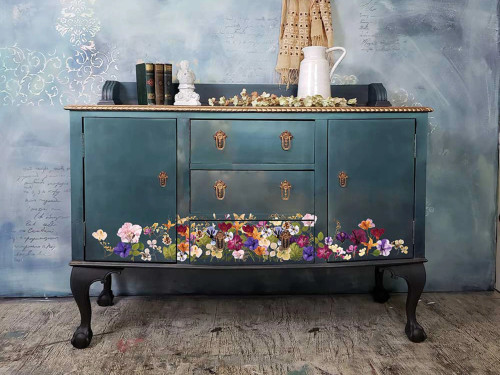 Pressed Flowers Rub On Furniture Transfers ∙|| ReDesign with Prima Transfers for Furniture || Dried Flowers Floral