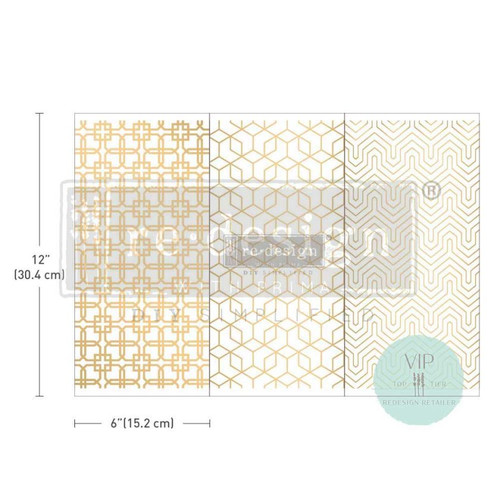 Decor Transfers® – Motif Géométrique – 6 Sheets, 6″X12″